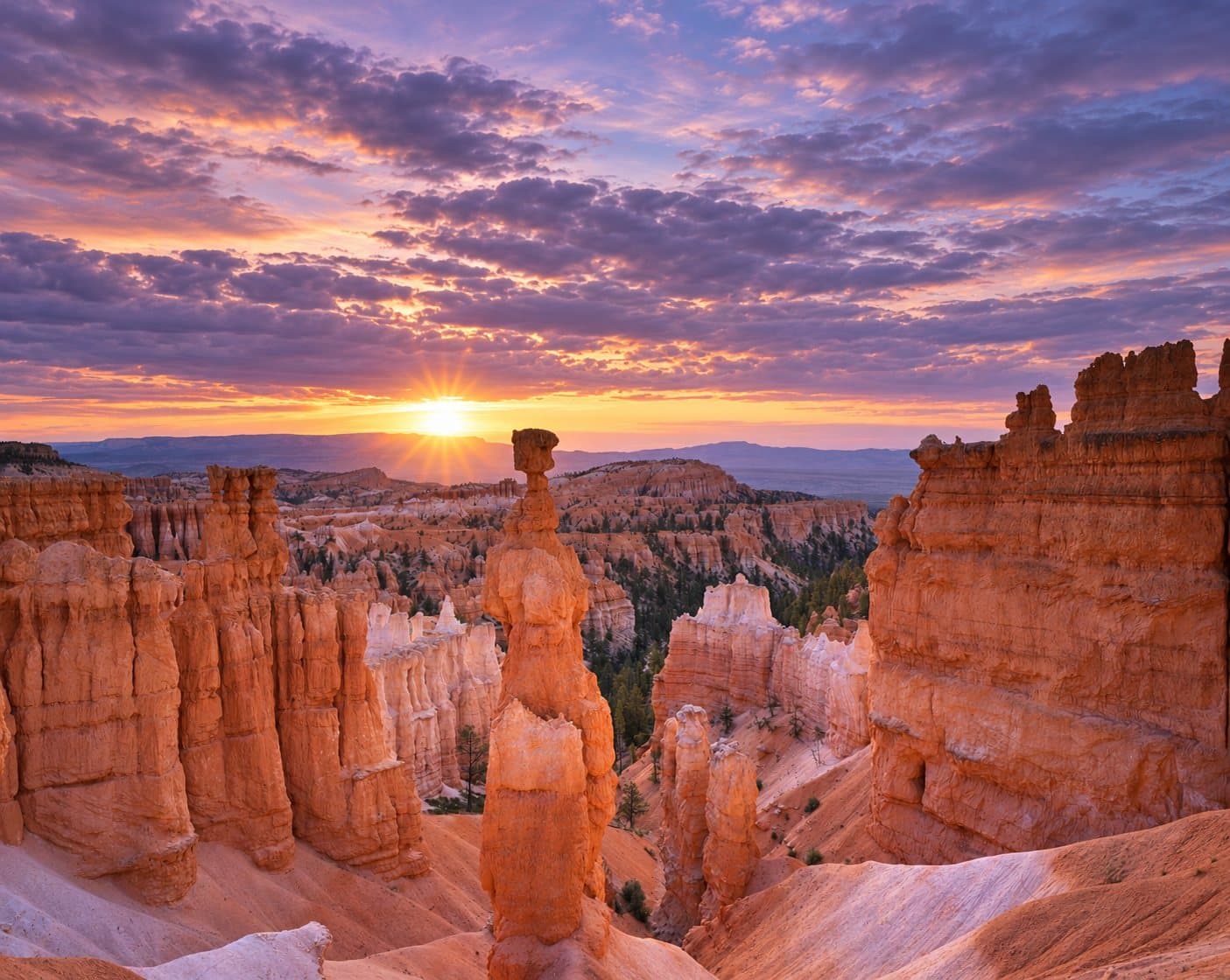 Sunrise over the hoodoos of Bryce Canyon, the national park closest to Hatch